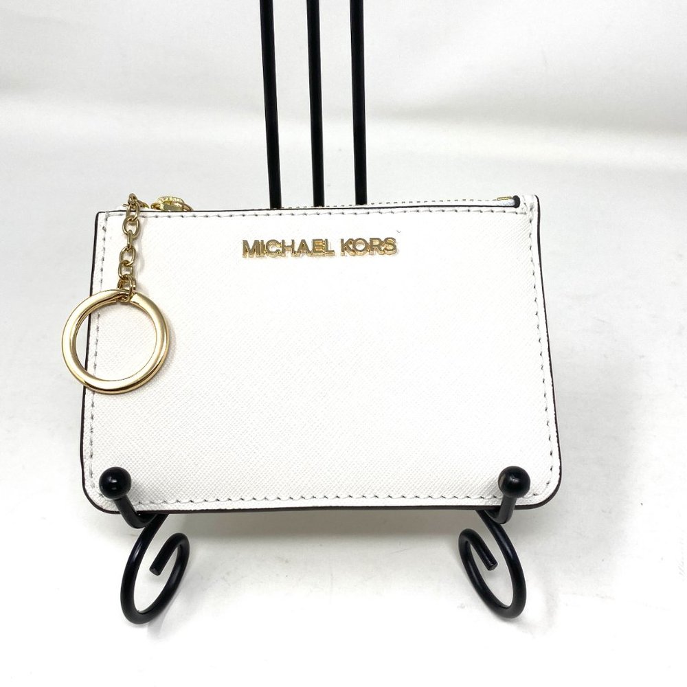 🎄 Christmas Sale 🎄 Michael Kors  Coinpouch ID Leather White Women's 35F7GTVU1L - Picture 5 of 8